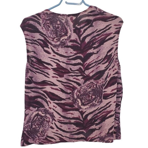 Vintage Algo Industries Ltd. Animal Print Sleeveless Blouse - Picture 2 of 6